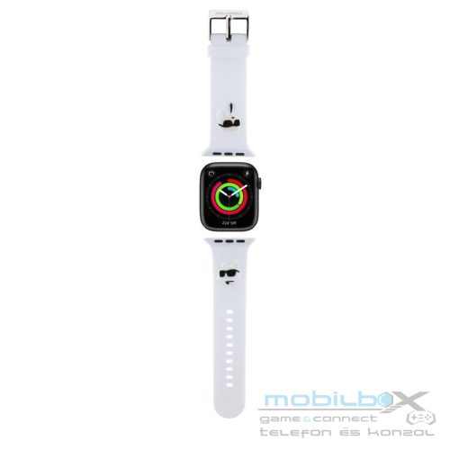 Karl Lagerfeld óraszíj fehér KLAWLSLKCNH Apple Watch 42mm (S1-S3) / 44mm / 45mm / 46mm / 49mm készülékhez