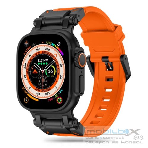  Tech-Protect DELTA PRO óraszíj Narancs / Fekete, Apple Watch 42mm (S1-S3) / 44mm / 45mm / 46mm / 49mm készülékhez