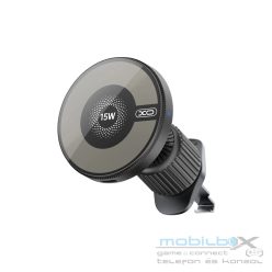   XO mágneses autós tartó szellőzőnyíláshoz CX025 vezeték nélküli induktív töltővel 15W fekete