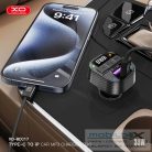 XO BCC17 FM Transzmitter Autós Töltő 30W, USB-C/USB-C kábellel a csomagban