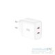 XO CE08 Fehér Hálózati Töltő PD50W 2*USB-C