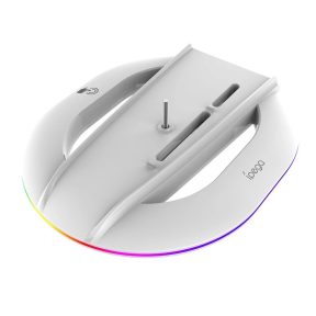 iPega P5S035SA függőleges állvány (2xUSB-A) RGB-vel PS5 Slim/PS5 Pro készülékhez fehér