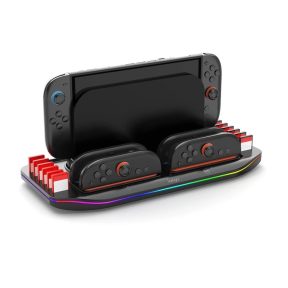 iPega SW2210 Multifunkciós Töltő RGB Állvány Nintendo Switch 2 készülékhez fekete (Sérült csomagolás)
